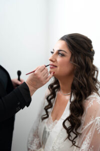 bride getting ready for her stunning and elegant wedding near dallas texas
