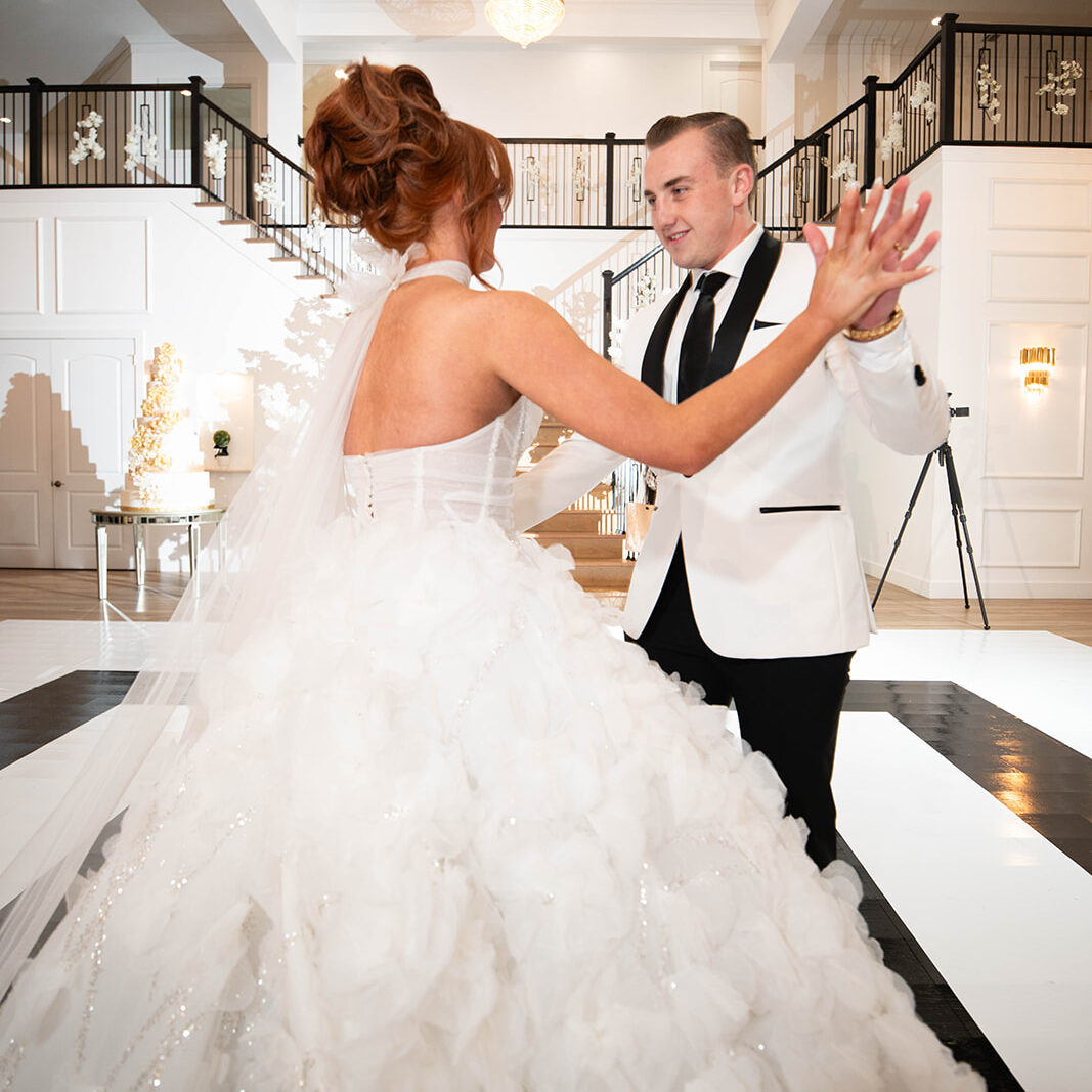 bride and groom during their special first dance as husband and wife at chateau joli venue 