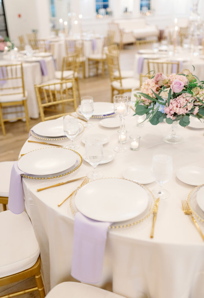  stunning table set up by May I Serve U with soft pastels. wedding venue near fort worth texas. 