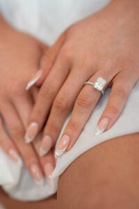 Wedding and engagement rings representing love and commitment